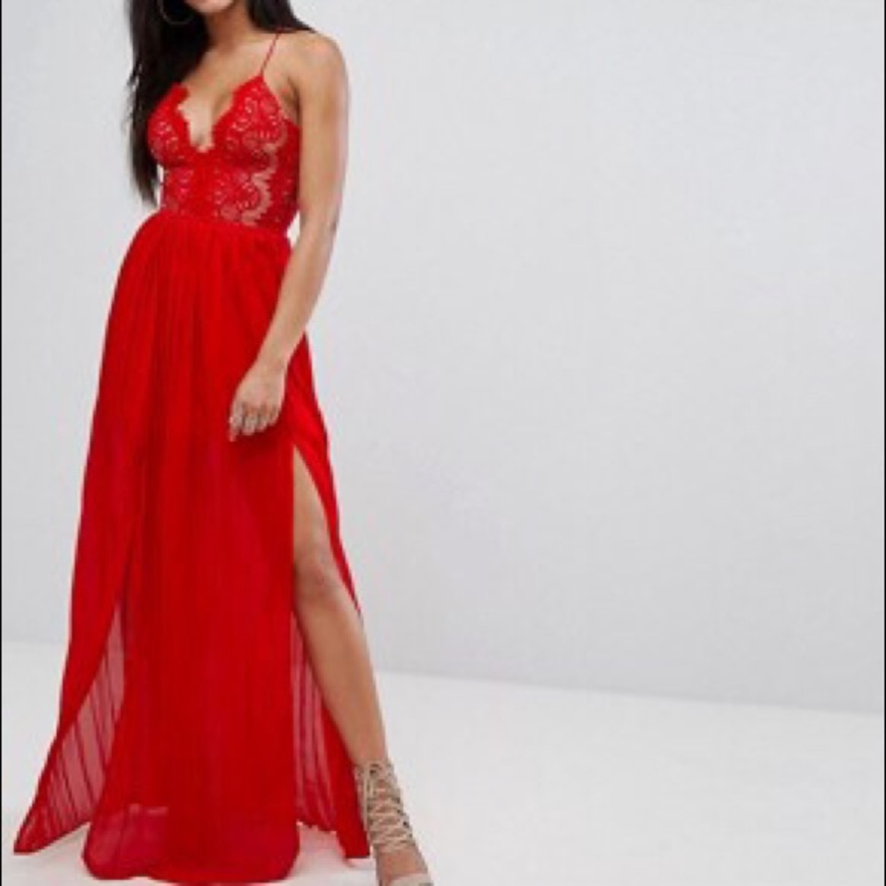 Red maxi dress